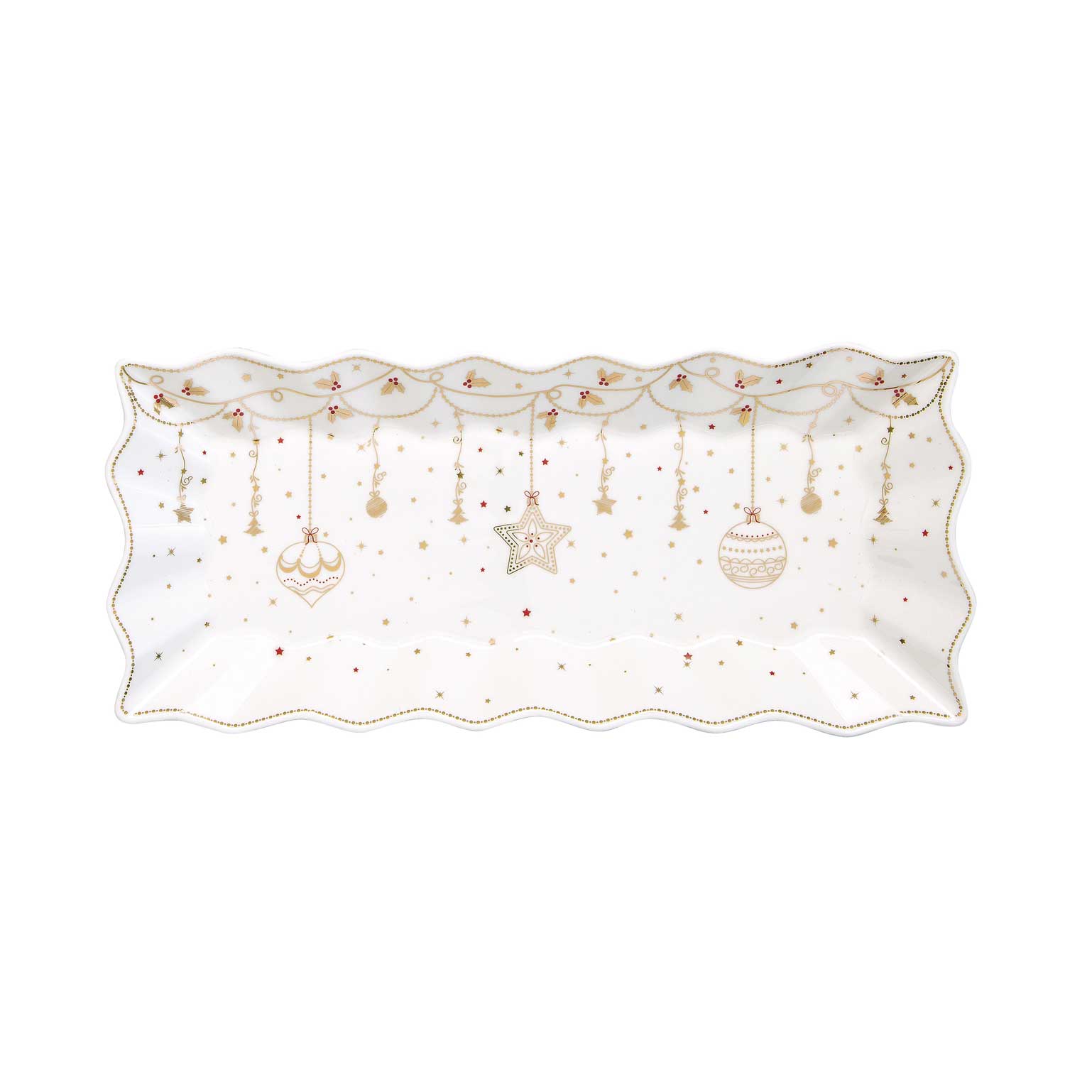 Tálca Porcelán karácsonyi tálca 40x18 cm Christmas Lights