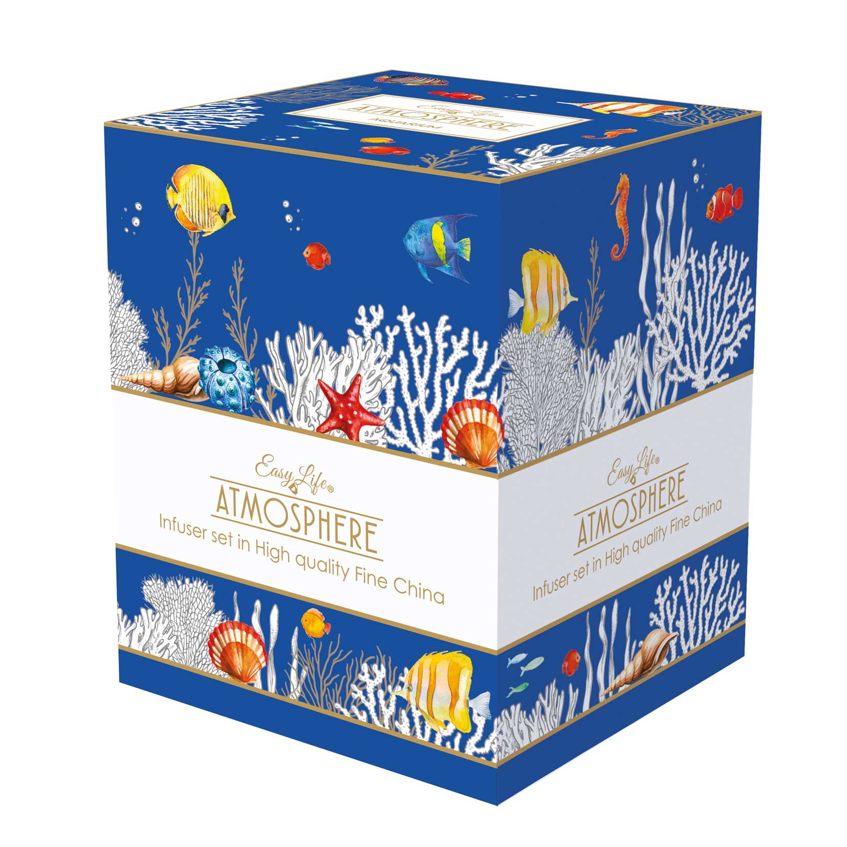 Bögre, csésze Porcelán teás bögre szűrővel Aquarium
