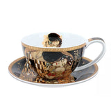 Bögre, csésze Porcelán teás csésze aljjal 360 ml Klimt A Csók