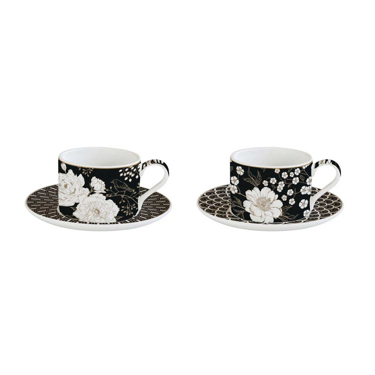 Bögre, csésze Porcelán teás csésze két személyes Coffee Mania Art Deco & Flowers
