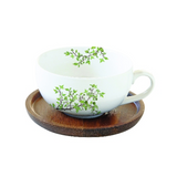 Bögre, csésze Porcelán teáscsésze akácfa aljjal, díszdobozban - Natura