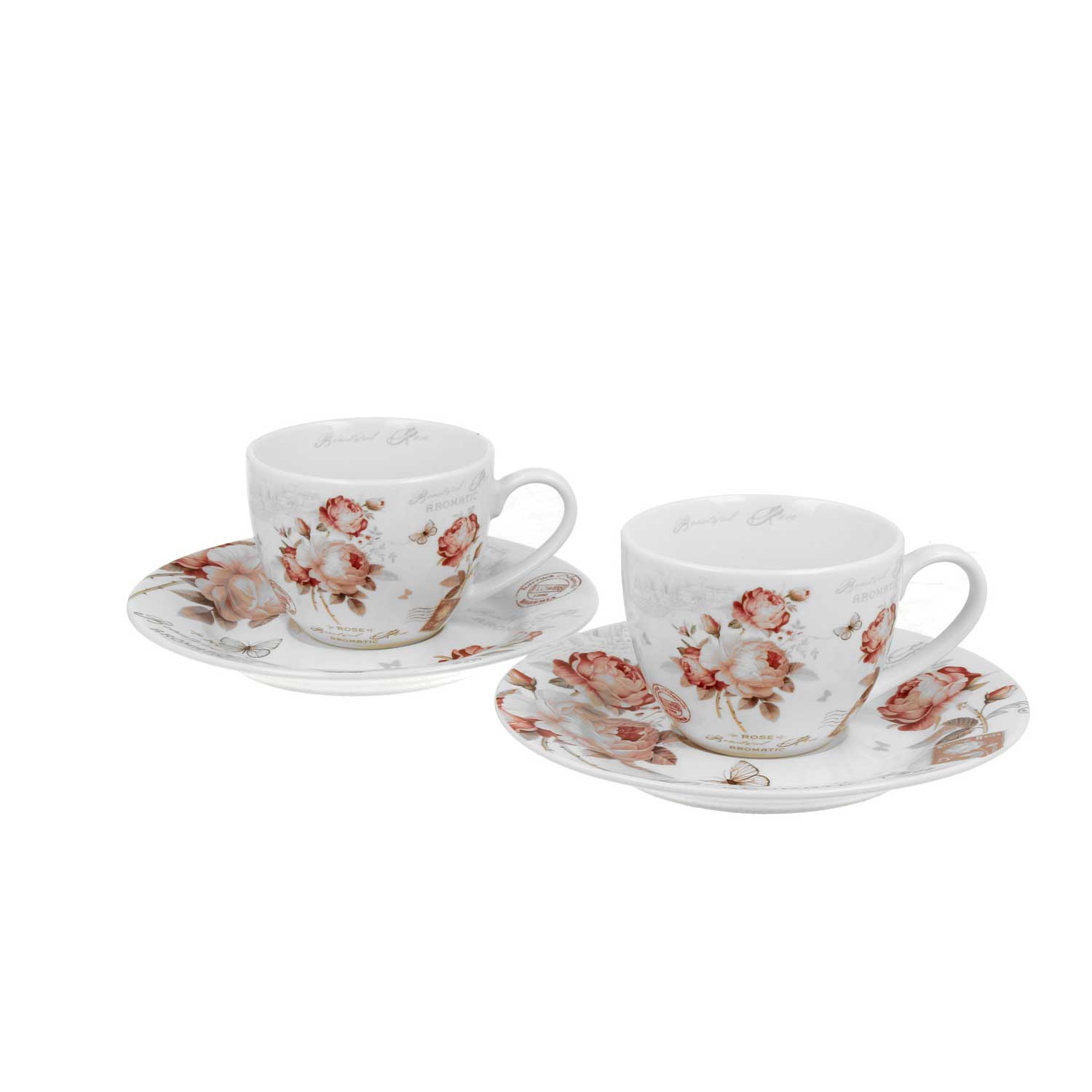 Bögre, csésze Porcelán vintage virágos eszpresszó kávés csésze 2 db szett Sesecja
