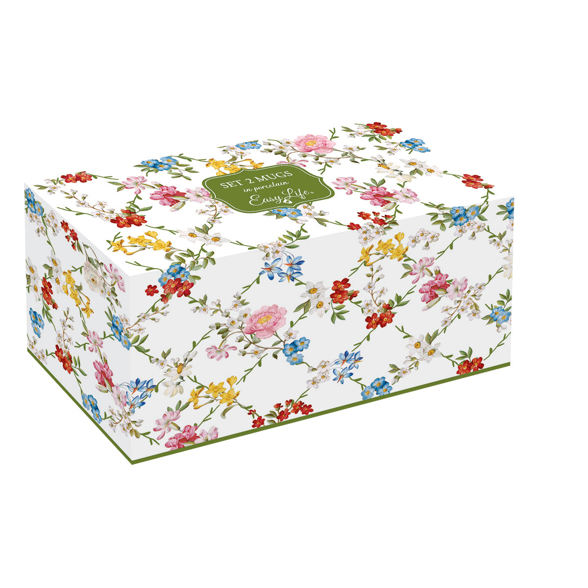 Bögre, csésze Porcelán virág mintás bögre szett 2 db Garden Dreams