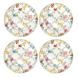 Tányér, étkészlet Porcelán virág mintás desszertes tányér 4 db szett Garden Dreams
