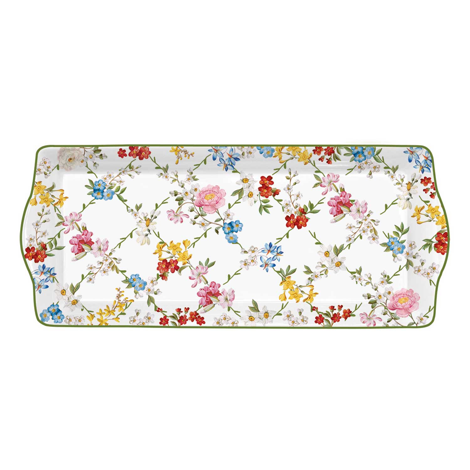 Tálca Porcelán virág mintás kínáló tálca díszdobozban Garden Dreams