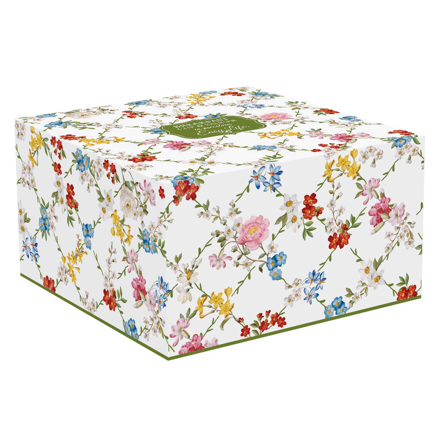 Bögre, csésze Porcelán virág mintás nagy reggeliző teáscsésze 370 ml díszdobozban Garden Dreams