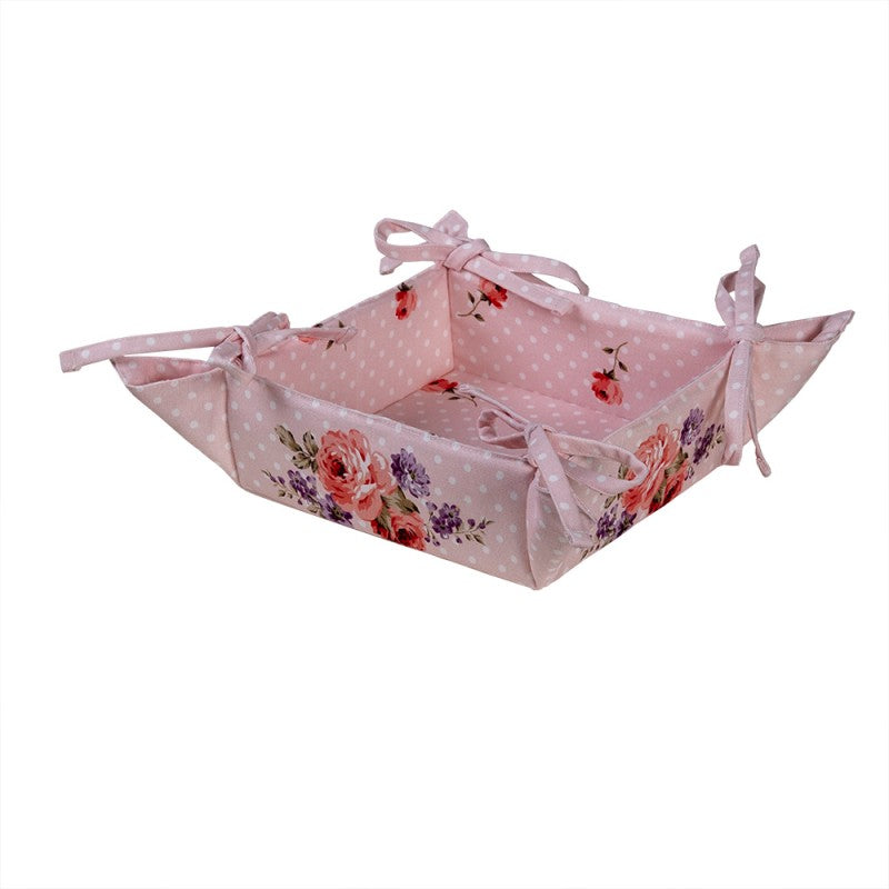 Kenyérkosár Rózsa virágos pamut kenyérkosár Dotty Rose
