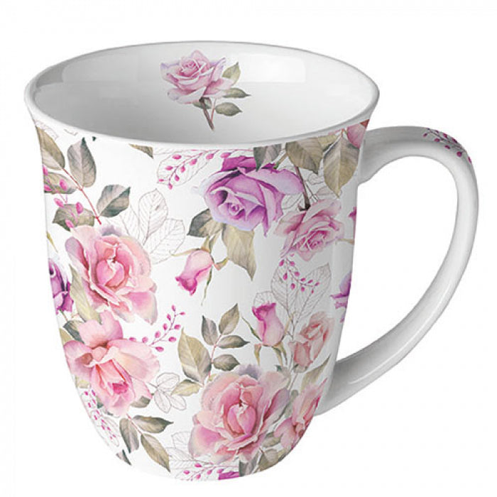 Bögre, csésze Rózsa virágos vintage porcelán bögre Josephine 400 ml