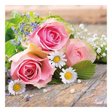 Szalvéta Rózsás papírszalvéta 33x33 cm Roses Pink