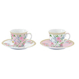 Bögre, csésze Rózsás porcelán eszpresszó kávés csésze 2 db díszdobozban Garden Joy
