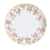 Tányér, étkészlet Rózsás porcelán lapostányér arany szegéllyel
