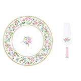 Tortatál Rózsás porcelán tortatál lapáttal 32cm Garden Joy