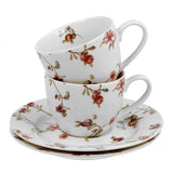Bögre, csésze Safa virágos porcelán teás csésze 2 személyes