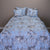 Ágytakaró Nagy méretű steppelt ágytakaró kék vintage virágos 240x260 cm