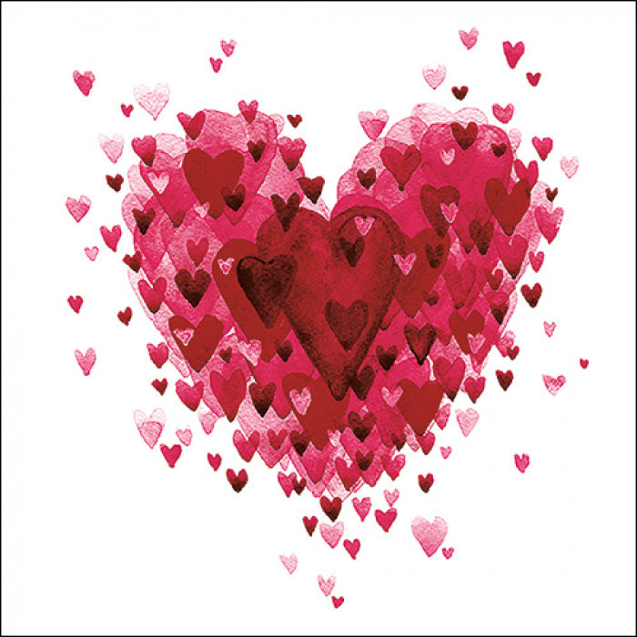 Szalvéta Szives papírszalvéta 33x33cm Heart of Hearts Red
