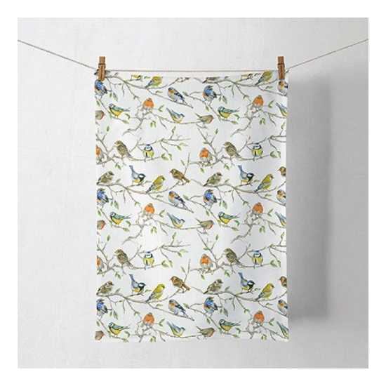 Konyharuha Tavaszi madaras pamut konyharuha, 50x70cm - Birds Meeting