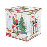 Tároló doboz Télapós karácsonyi fém tároló doboz ablakkal Joyful Santa