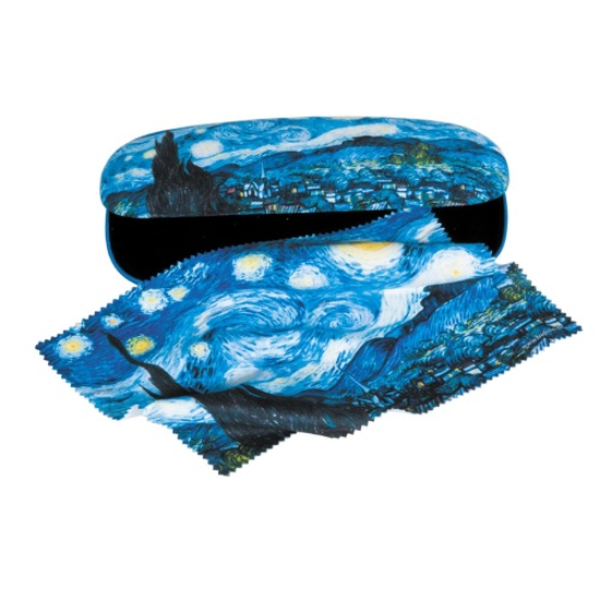 Szemüvegtok Textil bevonatú szemüvegtok, törlőkendővel - Van Gogh: Csillagos éj