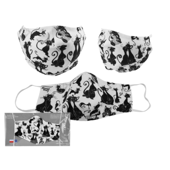 Szájmaszk Textil szájmaszk - sok fekete macskás