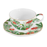 Bögre, csésze Trópusi mintás porcelán teás csésze aljjal 250 ml Exotica