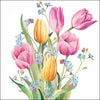 Szalvéta Tulipán virágos papírszalvéta 33x33 cm Tulips Bouquet