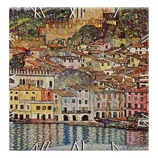 Falióra Üveg falióra Klimt: Malcesine a Garda-tónál
