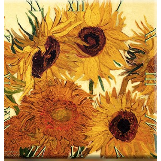Falióra Üveg falióra Van Gogh: Napraforgók