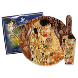 Tortatál Üveg tortatál lapáttal Klimt Csók