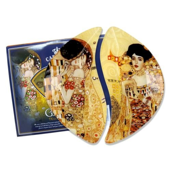 Tányér, étkészlet Üvegtányér szett 2 részes Klimt The Kiss Adele