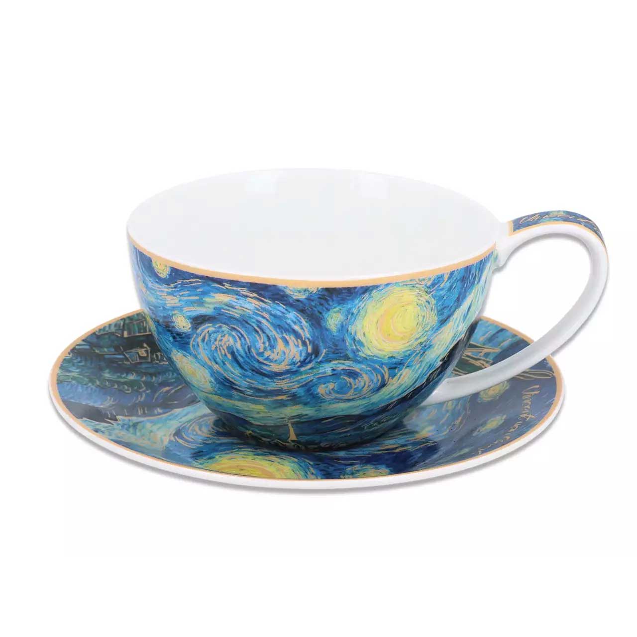 Bögre, csésze Van Gogh porcelán teás csésze Csillagos éj díszdobozban