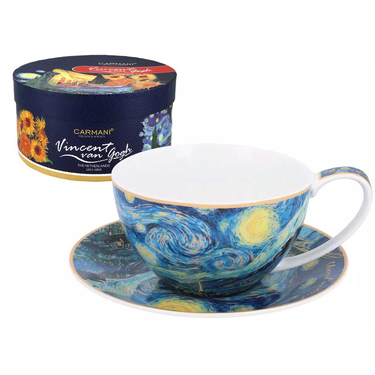 Bögre, csésze Van Gogh porcelán teás csésze Csillagos éj díszdobozban