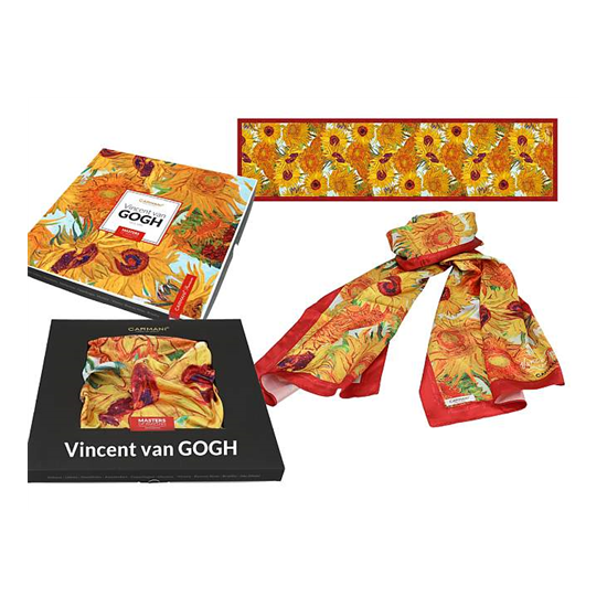 Sál Van Gogh sál Napraforgók piros szegéllyel