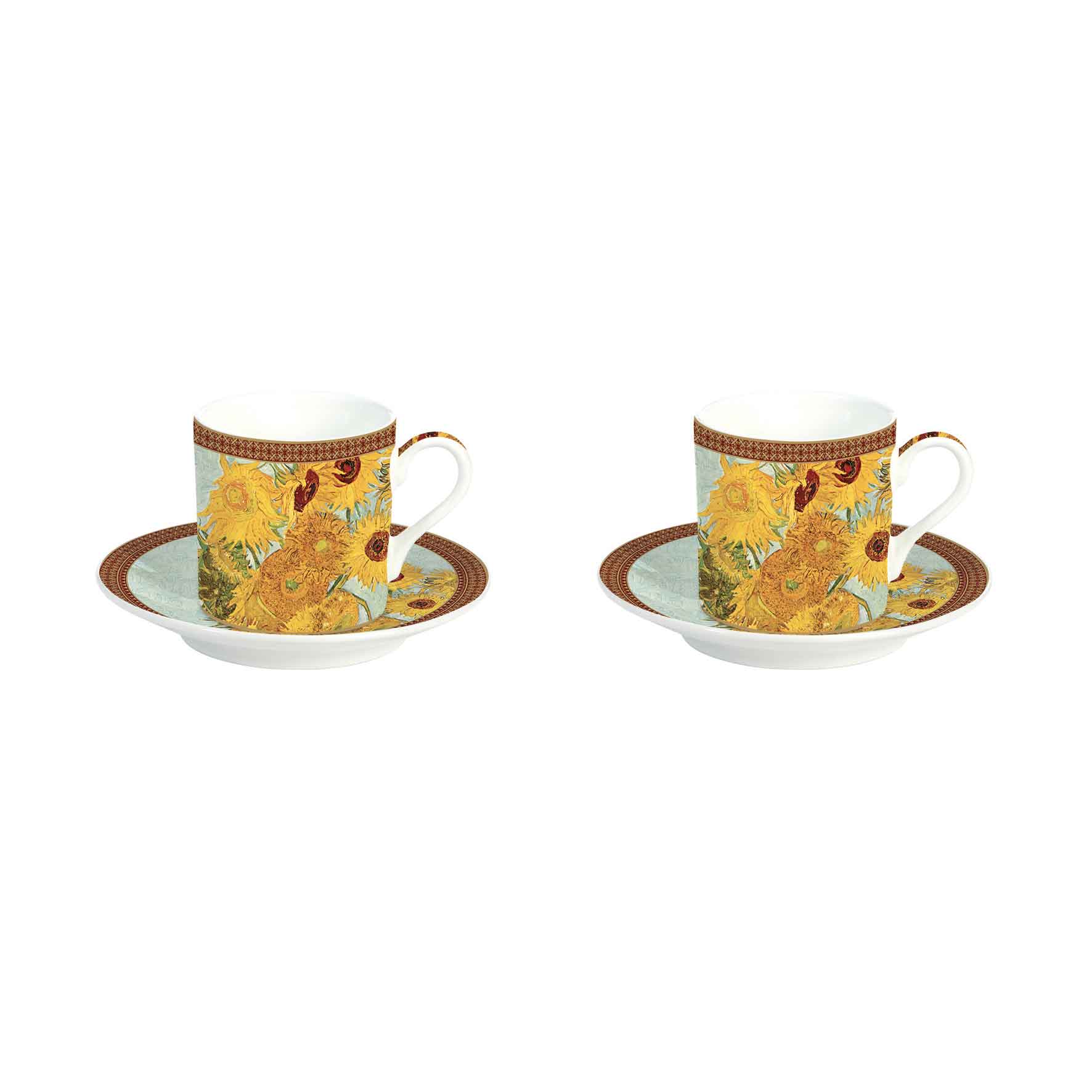 Bögre, csésze Vincent Van Gogh Porcelán eszpresszó csésze 2 személyes Napraforgók