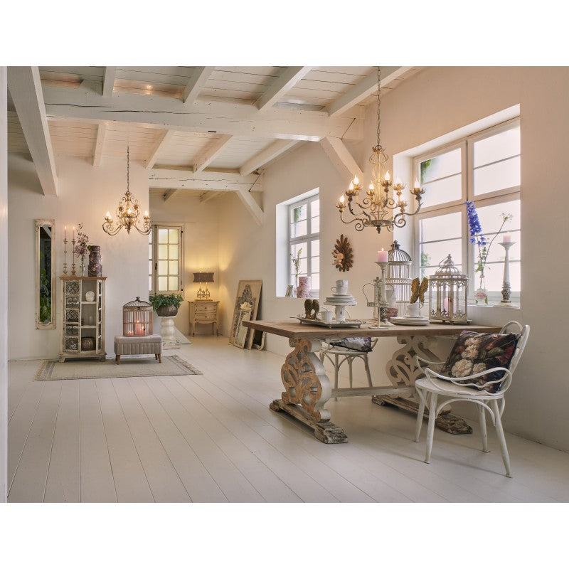 étkezőasztal Vintage fa étkezőasztal antikolt