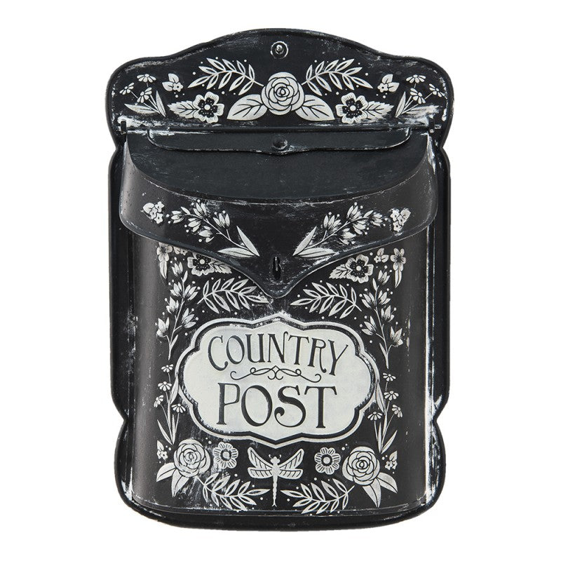 Postaláda Vintage fém fekete postaláda Country Post