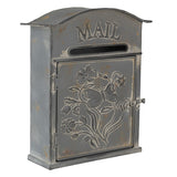 Postaláda Vintage fém postaláda szürke pillangós