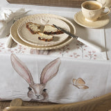Asztali futó Vintage húsvéti nyuszi mintás pamut asztali futó Rustic Easter Bunny 50 140 cm