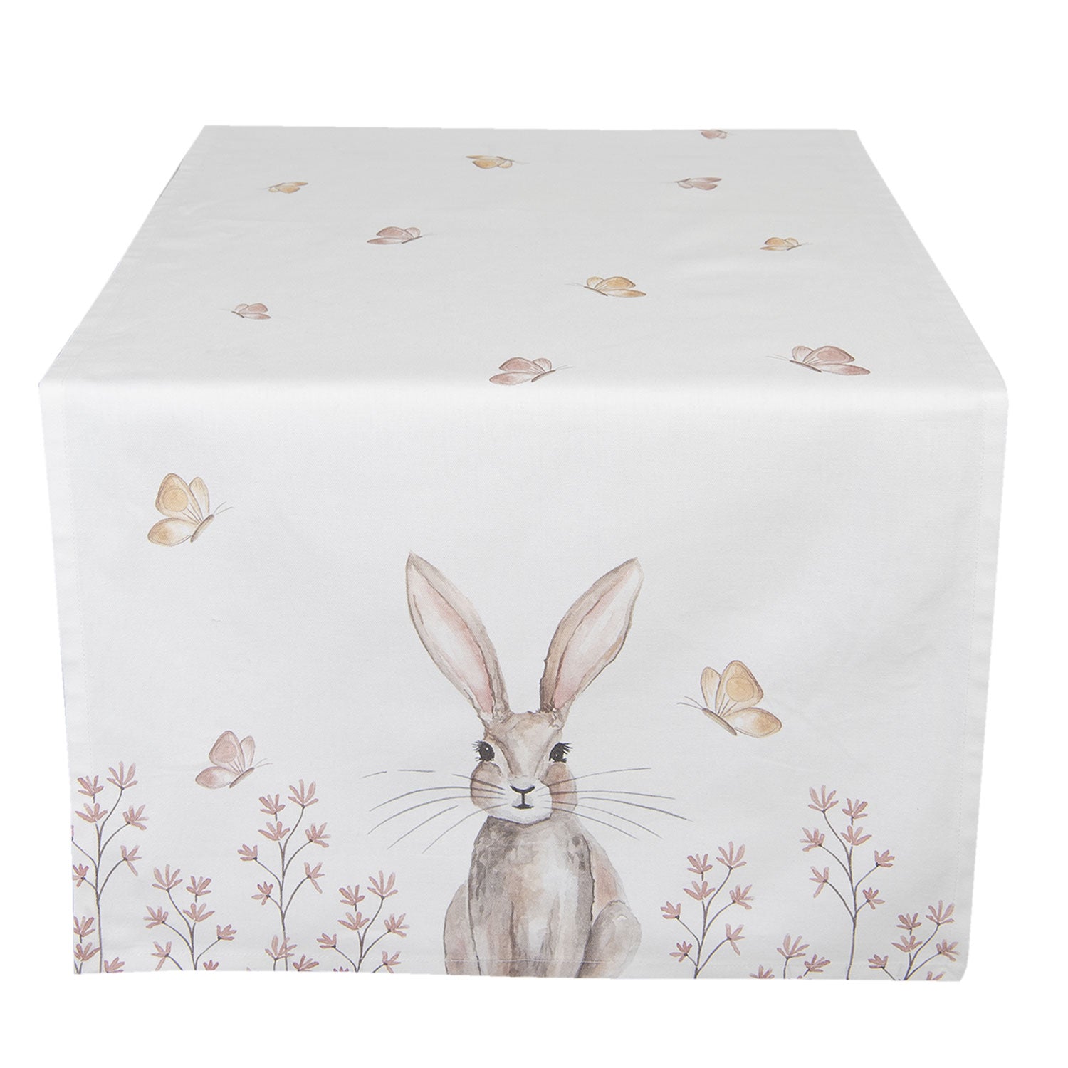 Asztali futó Vintage húsvéti nyuszi mintás pamut asztali futó Rustic Easter Bunny 50 140 cm