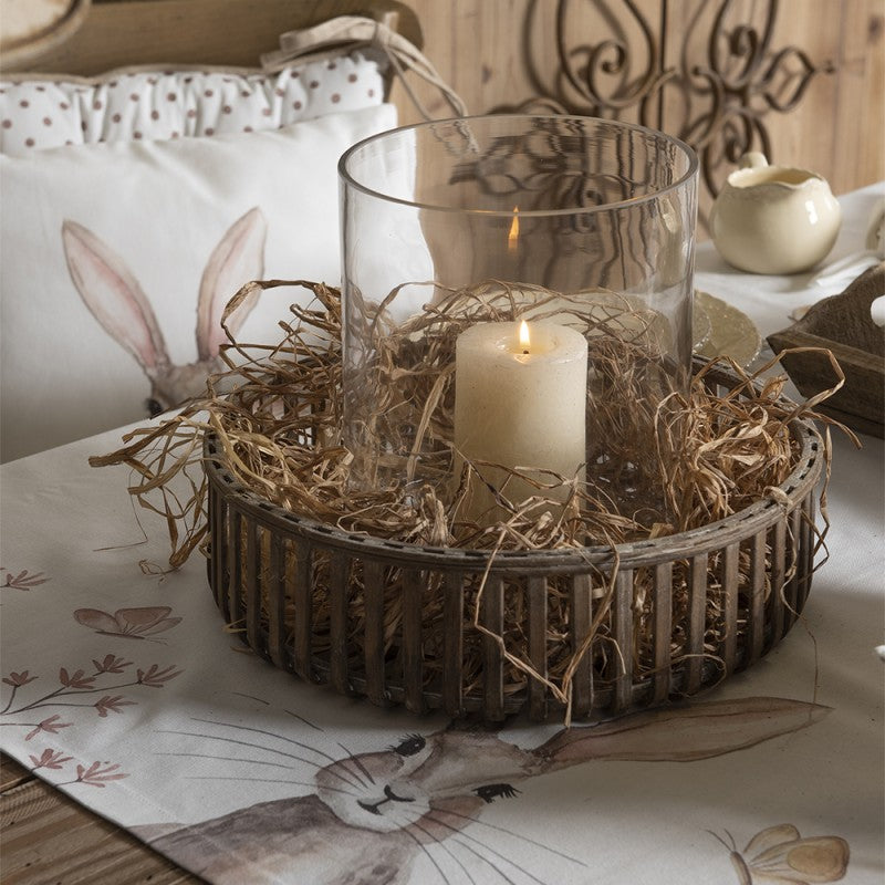 Asztalterítő Vintage húsvéti nyuszi mintás pamut asztalterítő többféle mérteben Rustic Easter Bunny