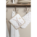 Edényalátét Vintage húsvéti nyuszi mintás pamut edényalátét Rustic Easter Bunny