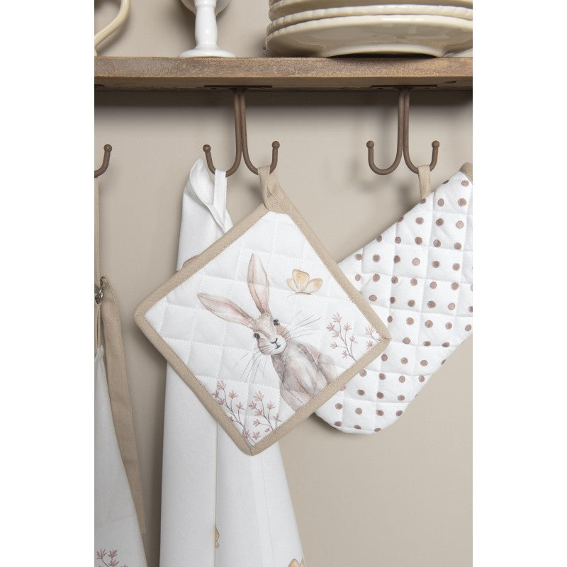 Edényalátét Vintage húsvéti nyuszi mintás pamut edényalátét Rustic Easter Bunny