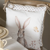 Díszpárna huzat Vintage húsvéti nyuszi mintás pamut párnahuzat 40x40cm Rustic Easter Bunny