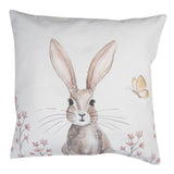 Díszpárna huzat Vintage húsvéti nyuszi mintás pamut párnahuzat 40x40cm Rustic Easter Bunny