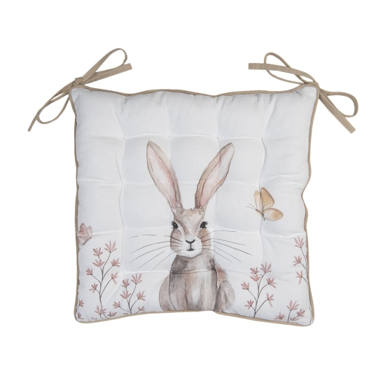Székpárna Vintage húsvéti nyuszi mintás pamut székpárna 40x40cm Rustic Easter Bunny