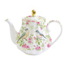 Teáskanna Vintage rózsás porcelán teáskanna arany szegéllyel