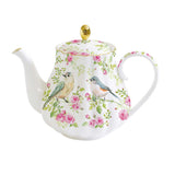 Teáskanna Vintage rózsás porcelán teáskanna arany szegéllyel