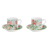 Tányér, étkészlet Virág mintás porcelán 2 személy kávés csésze szett Botanic Garden