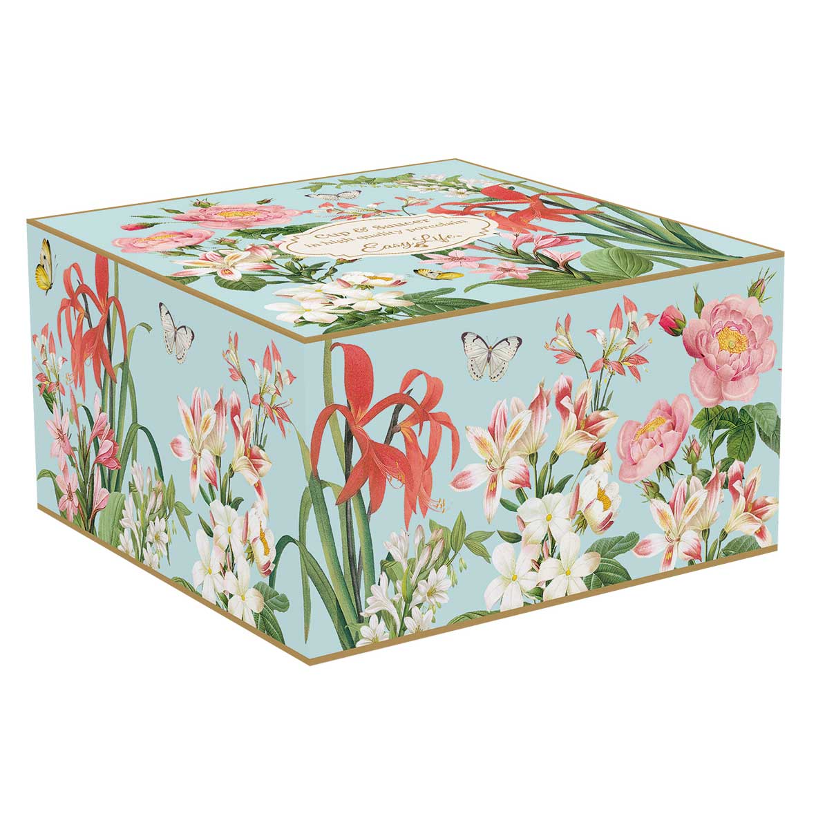 Tányér, étkészlet Virág mintás porcelán teás csésze aljjal Botanic Garden