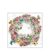 Szalvéta Virágkoszorús papírszalvéta Wreath of Flowers kicsi 25x25 cm
