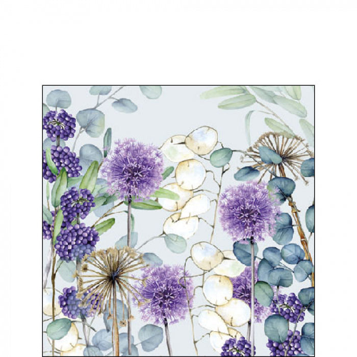 Szalvéta Virágos papírszalvéta 25x25 cm Lunaria Green